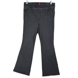 Spanx Flare Jeans High‎ Rise Pull On Womens Plus Size 2X Tall Black Light Wash